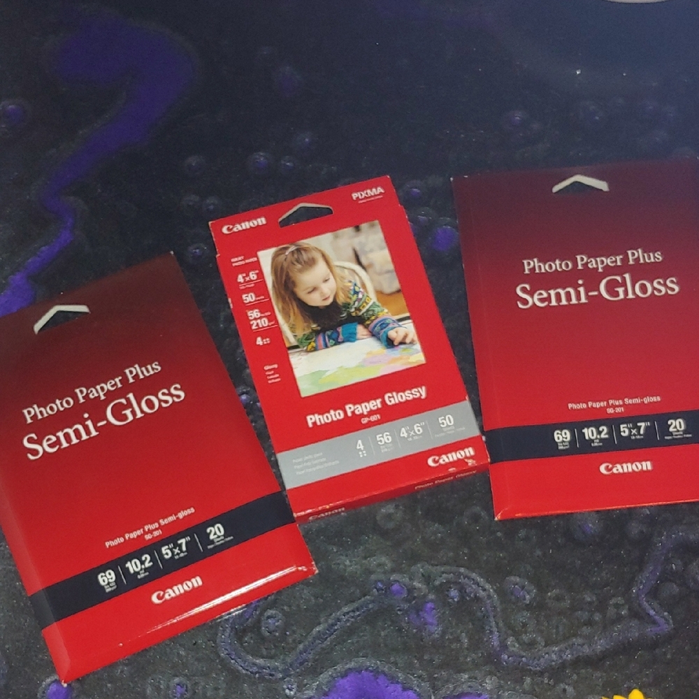 Canon Photo Paper x3 Sets Total * Semi-Gloss & Glossy Packs * 5x7 & 4x6